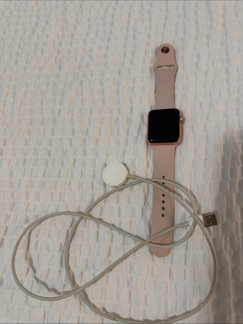 Apple Rose Silicone Band Smartwatch with Magnetic Charger series 3 24mm
